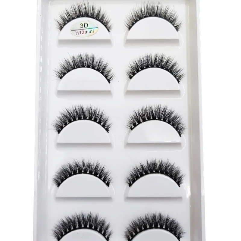 10/50 Boxes 3D Mink Eyelashes Natural Thick False Eye Lashes Mink Lashes Soft Fake Eyelash Wispy Makeup Cilios H13 Cat