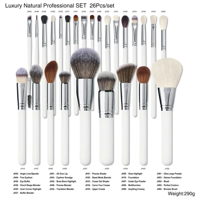 New 16/26 Pcs Wooden Handle Makeup Brushes Set Foundation Blush Concealer Eyeshadow Eyebrow Powder Brush Make Up Beauty Tools
