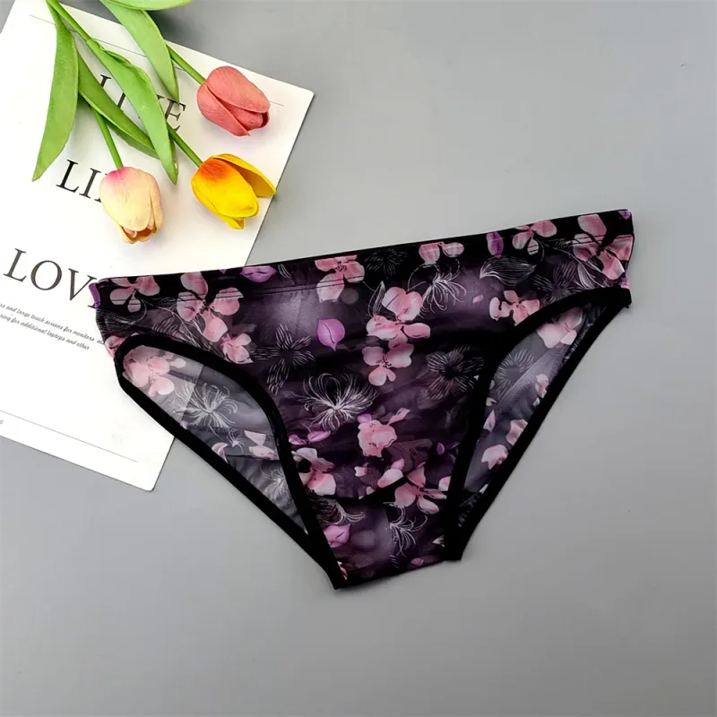 5pcs Transparent Mesh Underwear for Men Ultra-thin Perspective Mid-rise Male Pouch Slips Homme Panties Plus Size — image 15