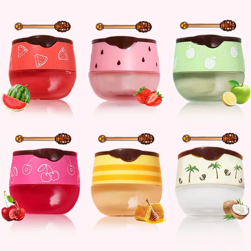 5.5g Lip Sleep Mask Night Sleep Maintenance Moisturizing Lip Gloss Bleach Cream Nourishing Lip Care Strawberry Honey — image 2