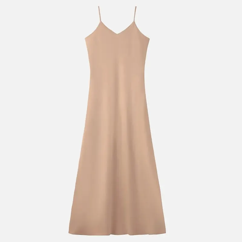 Pakaian wanita AS 2024 high Stretch ribbing tertutup muat bahagian atas + Set padanan gaun Satin Matte Maxi (penghantaran dalam masa 1 hari)