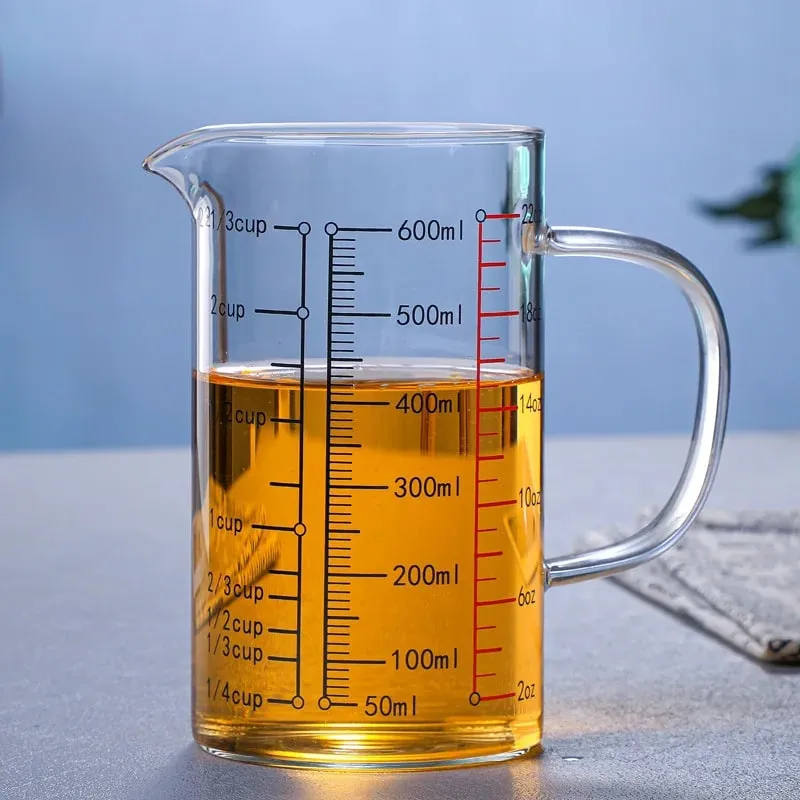 Mataas na Borosilicate Glass Measuring Cups Clear Glass Scale Cup With Handle V Shaped Spout Kitchen Glass Measuring Beaker — image 10