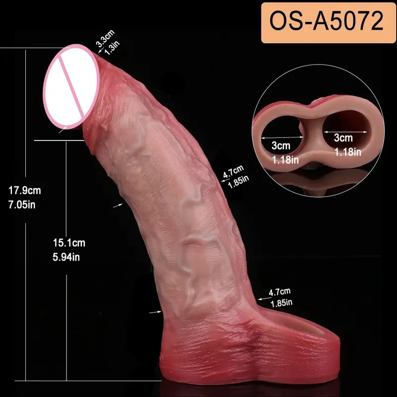 Close Head Realistische Penishülle Sexspielzeug für Männer Verzögerung der Ejakulation Dick Extender für Paare Sex Vergnügen Sexshop — image 25