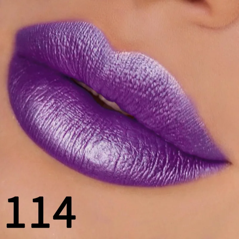 1PC glitter metallic lipstick finish hydrating 19 colors red pink sparkling highly pigmented lip tints lips makeup gifts cosmet — image 20