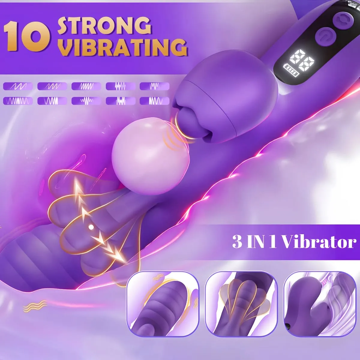 App controle coelho 3 em 1 batendo batendo vagina vibrador para mulheres mexer língua g-ponto masturbador brinquedos sexuais adultos para mulher — image 2