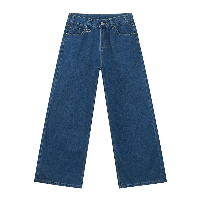 Summer Men's Denim Pants Old Blue Washed Male Jeans Straight Casual Menwear Loose Wide Leg Trousers New Fashion 9C354 — image 15