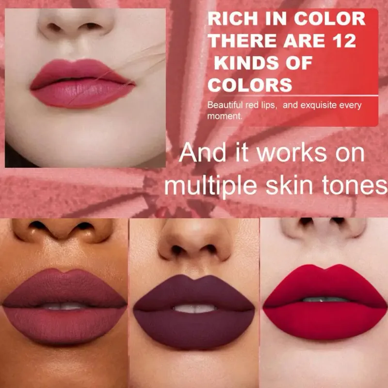 6 Color Lip Liner Pen Set Waterproof Sweatproof Easy Coloring Lasting Non-fading Color Rendering Lip Gloss Set Beauty Makeup — image 5