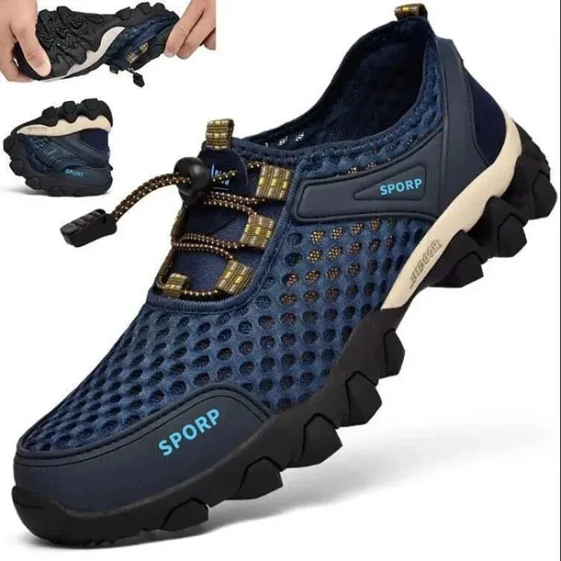 Men Sneakers Summer Wading Mesh Shoes Comfortable Slip on Outdoor Hiking Shoes Zapatos Hombre Casual Climbing Trekking Footwear — image 2
