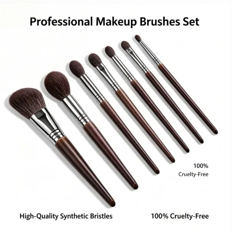 Makeup Brush Set Natural Goat Hair Professional Makeup Kit Blending Shader Smudging Cosmetic Brushes — image 2