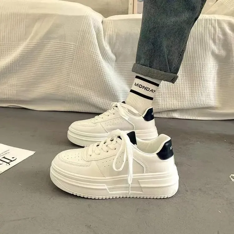 Women Platform Canvas Shoes Height Increasing Chunky Sneakers For youth girls Outdoor trainers Female Ladies Thick Sole Footwear — image 2