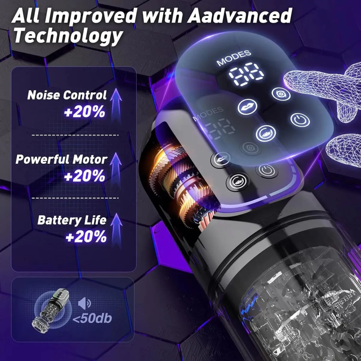 IPX7 LED Automatic Male Masturbator Cup 7 Rotating Licking Thusting Modes Pocket Pussy Stroker Blowjob Sex Toys For Men — image 6