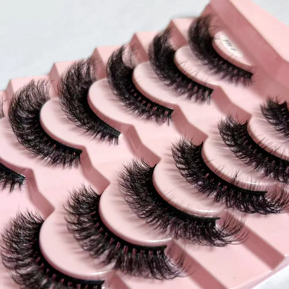 Classic 3D Volume Faux Mink Lashes Natural Look Fluffy False Eyelashes Wispy Cat Eye Lashes Fluffy 3D Mink Lashes — image 2