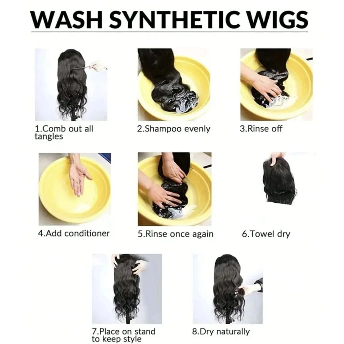 Synthetic V-shaped hair extensions wigs clips that naturally connect to women's hair heat-resistant wigs used for daily wear — image 6