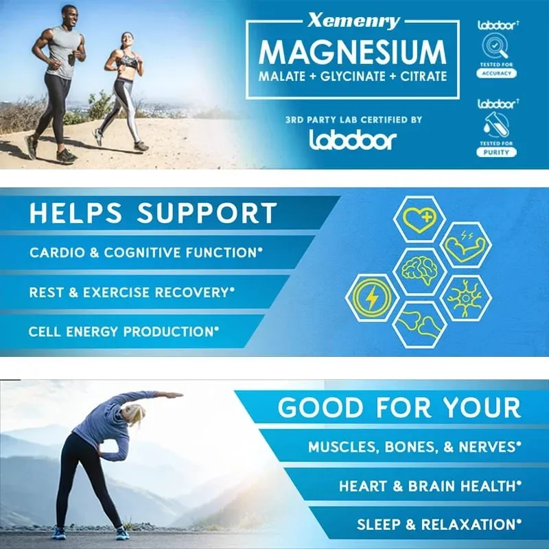 Suplemen Triple Magnesium Complex - Mengandungi Magnesium Glycine Malic Acid dan Sitrat Untuk Merehatkan Otot dan Meningkatkan SleepSupp — image 3