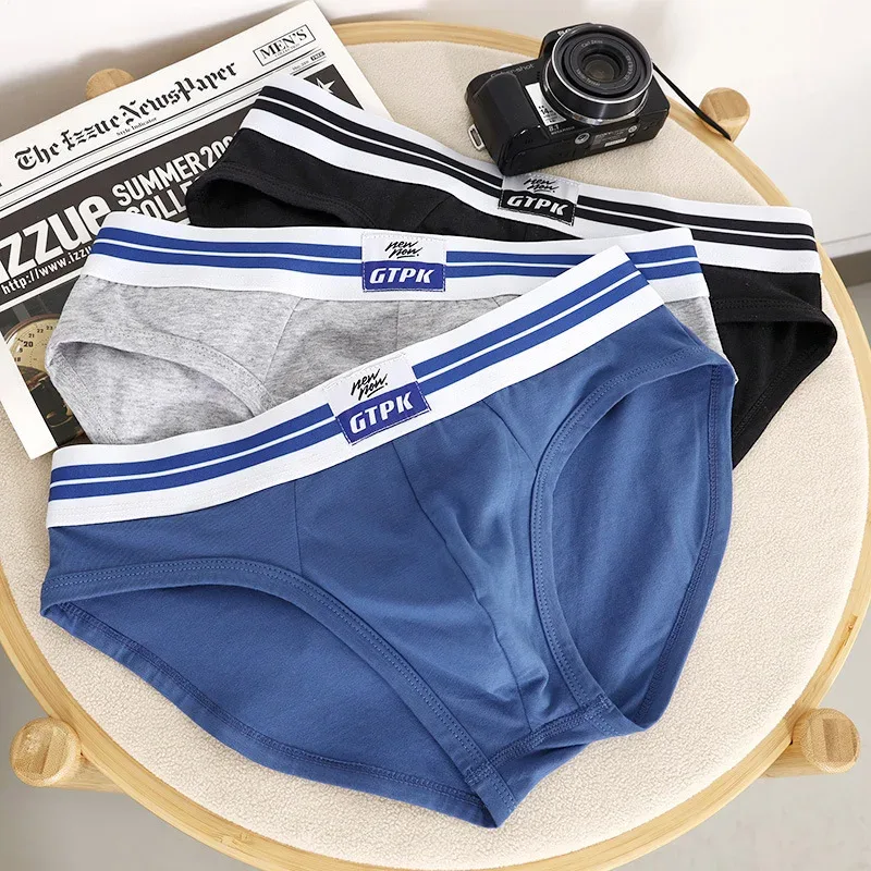 [Bloom the love] Jenama 3pcs Cotton Brief Men Underwear New Mens Briefs Cuecas Masculina Homme Man Boxershorts Saiz M-3XL E099-HR