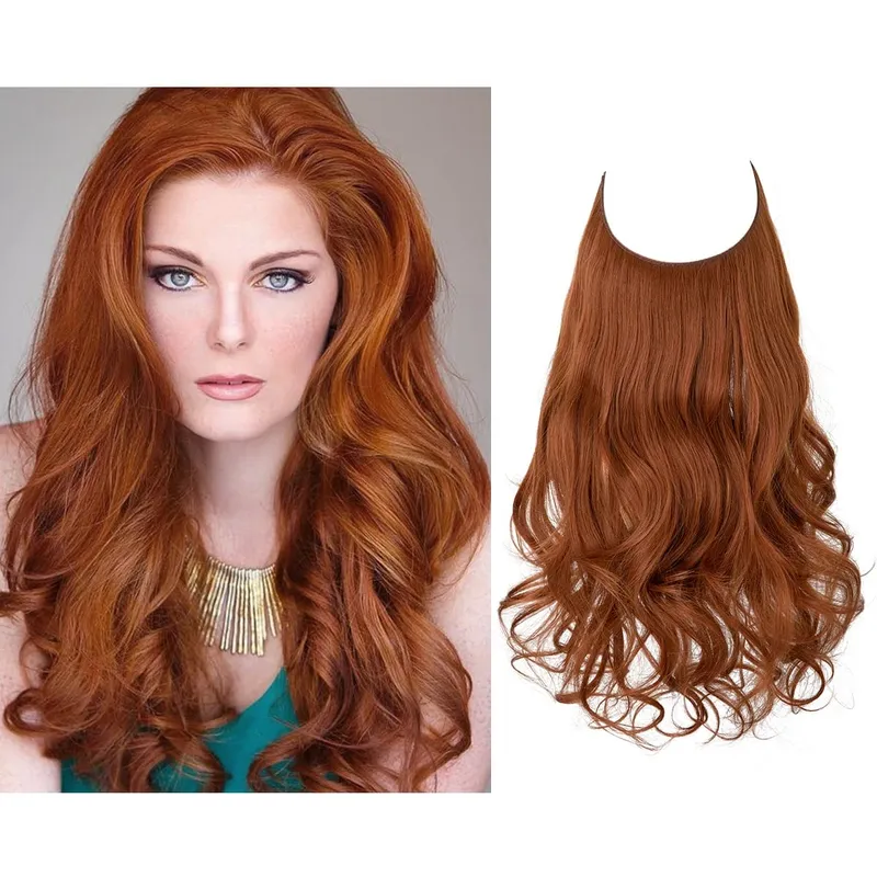 Synthetic Natural Synthetic Hair Extensions No Clip In Artificial Fake Ombre Blonde Brown Black Pink Wavy False Hair Piece — image 7