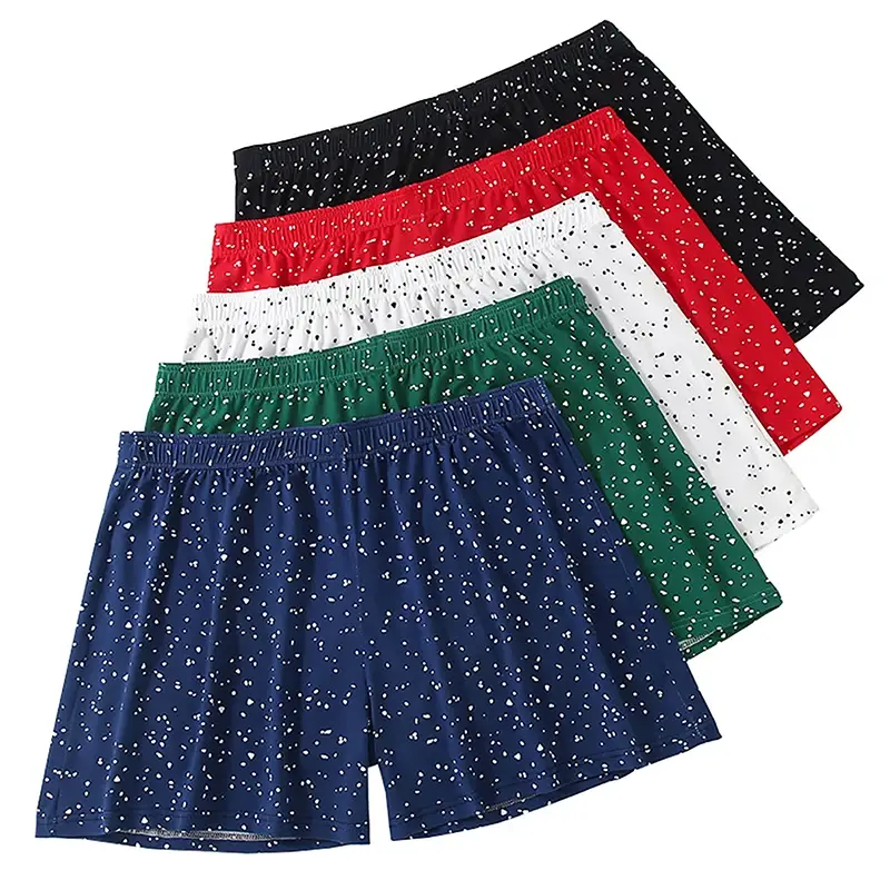 5 pçs novo estilo calcinha masculina polka dot aro calças com cantos planos pele macia amigável calças gordas respirável roupa interior masculina