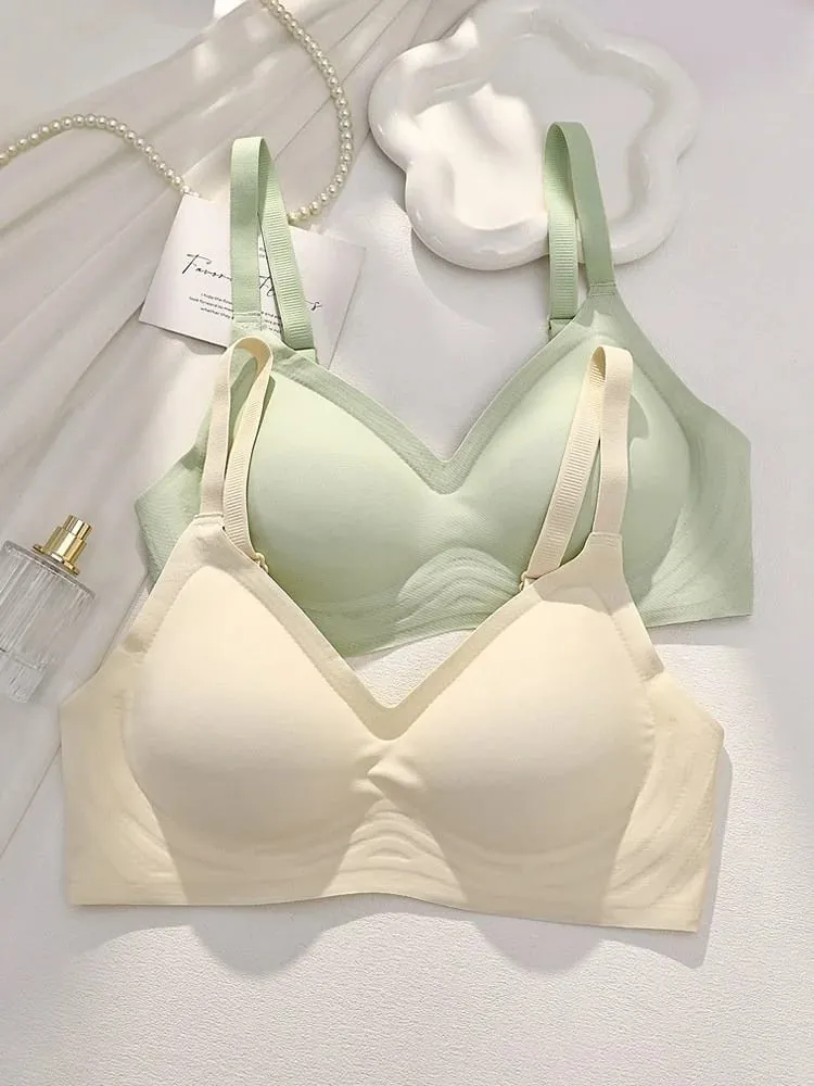 Reggiseno senza cuciture per seno piccolo Push-up da donna Comodo supporto morbido senza ferretto Intimo chiuso per donne con seno senza bordo — image 1