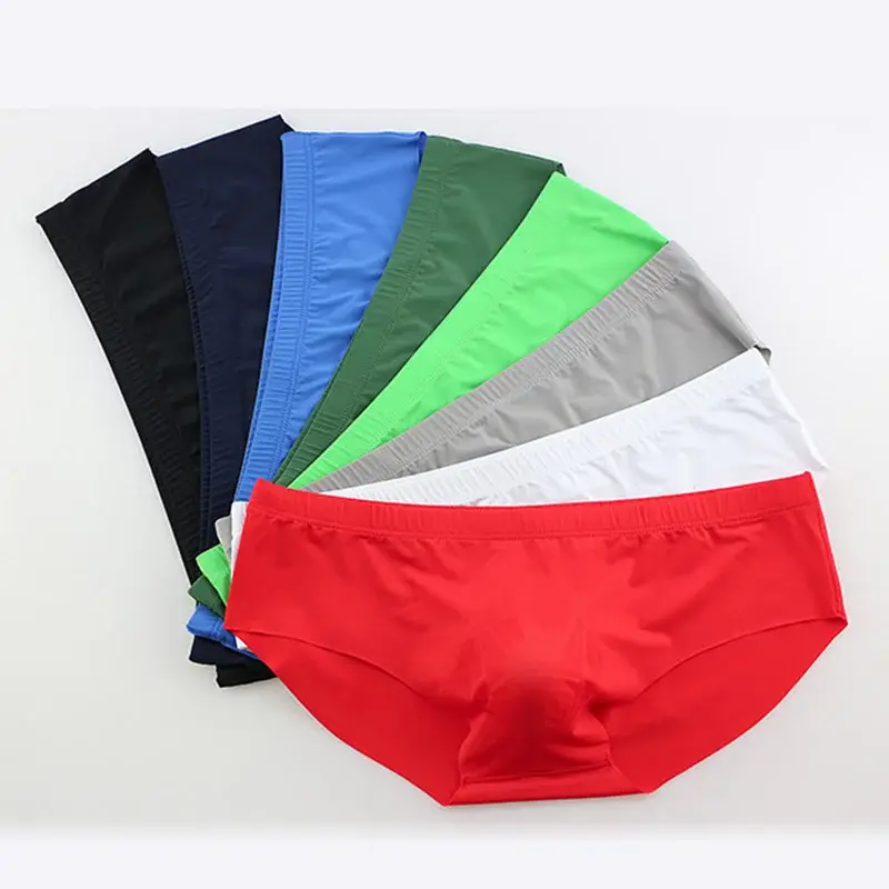 Men's Ice Silk Seamless Underwear Briefs Sexy U Convex Ultra-Thin Breathable Man Underpants Boxers — image 1