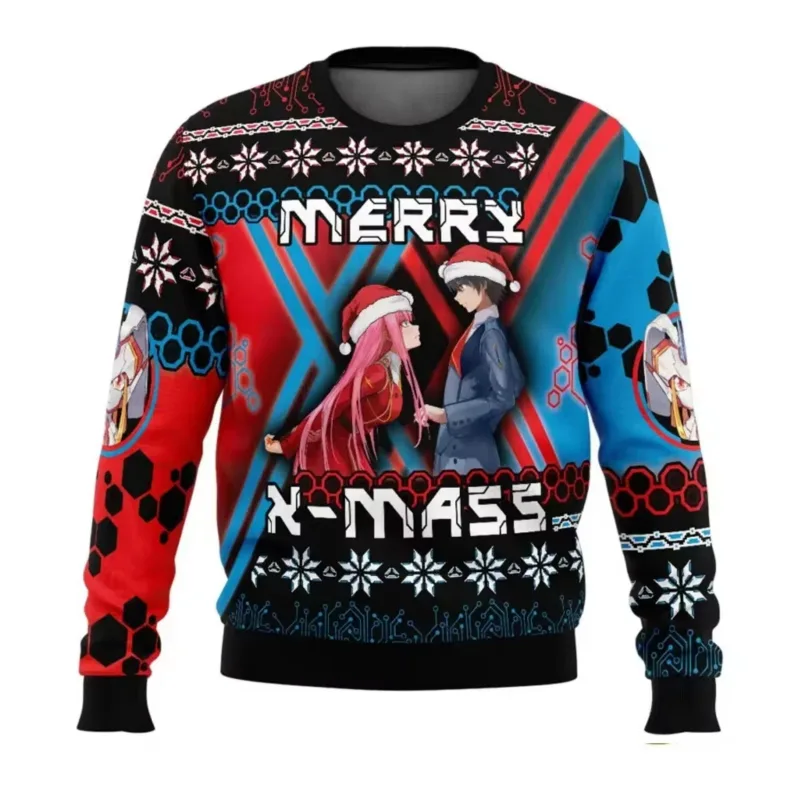 Anime One Piece Luffy boże narodzenie brzydki sweter 3D bluza topy jesienno-zimowa Cosplay święty mikołaj swetry swetry prezent