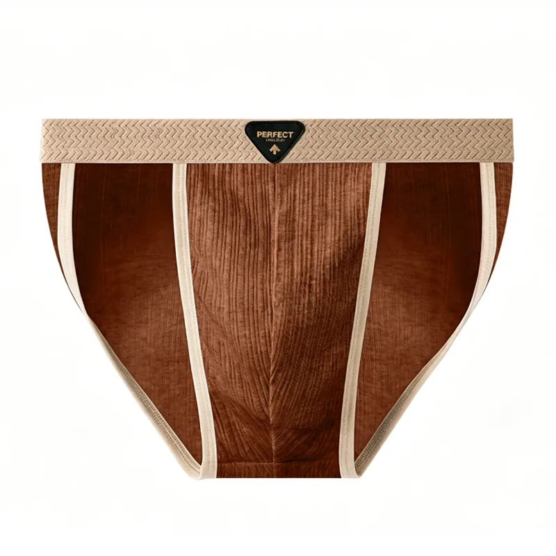 4 pezzi / set slip in cotone da uomo alla moda U sacchetto convesso intimo morbido e traspirante mutandine a triangolo a vita media Plus Size L-4XL