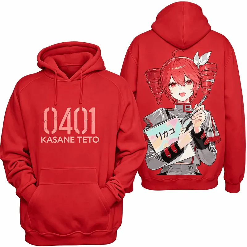 Kasane Teto Printed Oversized Unisex Vintage Loose hoodies for Men Women Fleece warm Casual Retro Fashion high quality Couples