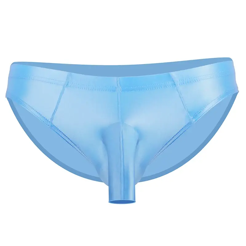 Men's glossy underwear open Pouch Panties Men Smooth Underwear Lingerie Hip Lifting High Elastic Bikini Briefs gay underwear — image 1