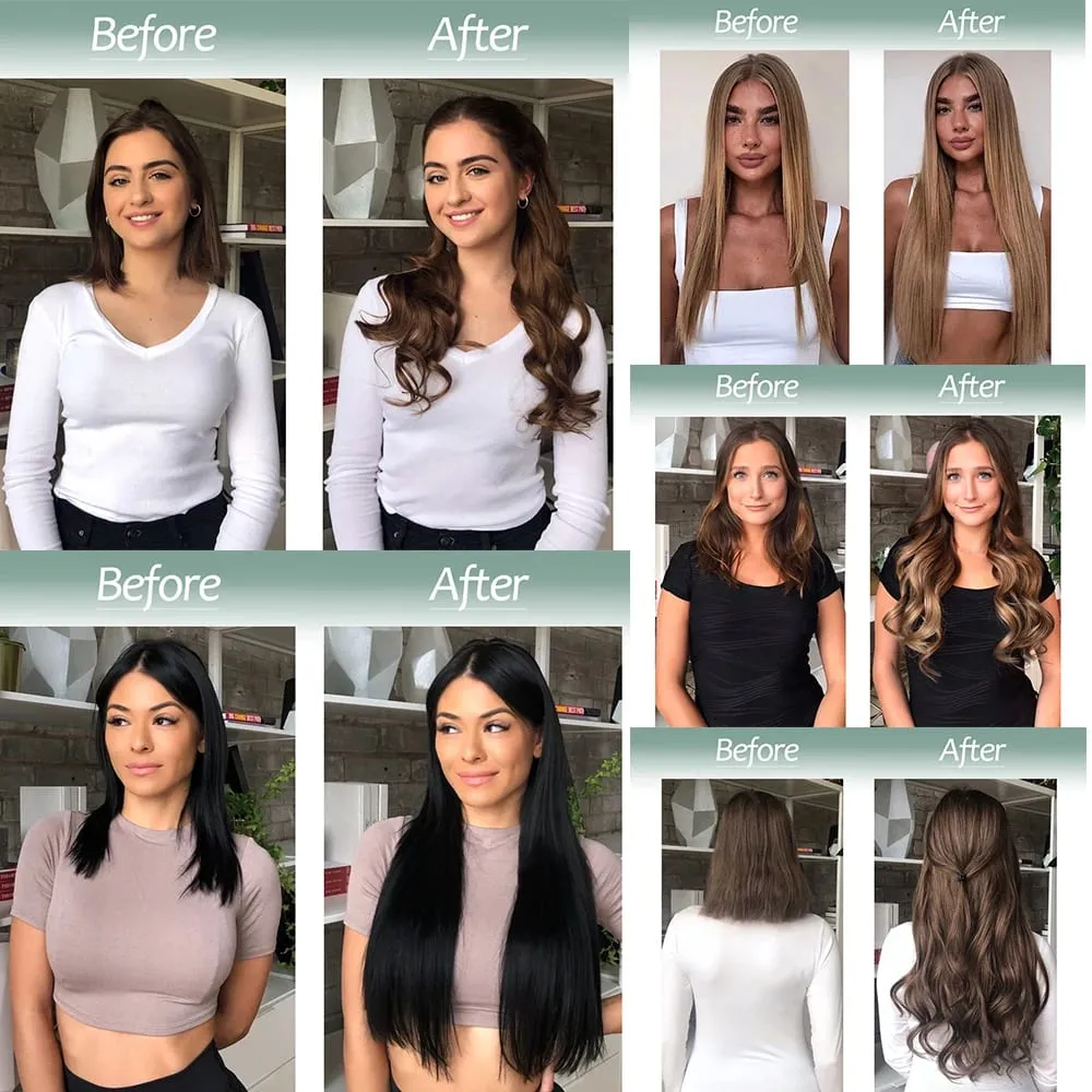 Synthetic Invisible Wire No Clip Wave Hair Extensions Long Hairpiece Black Brown Blonde For Women Fake Hair Piece — image 7