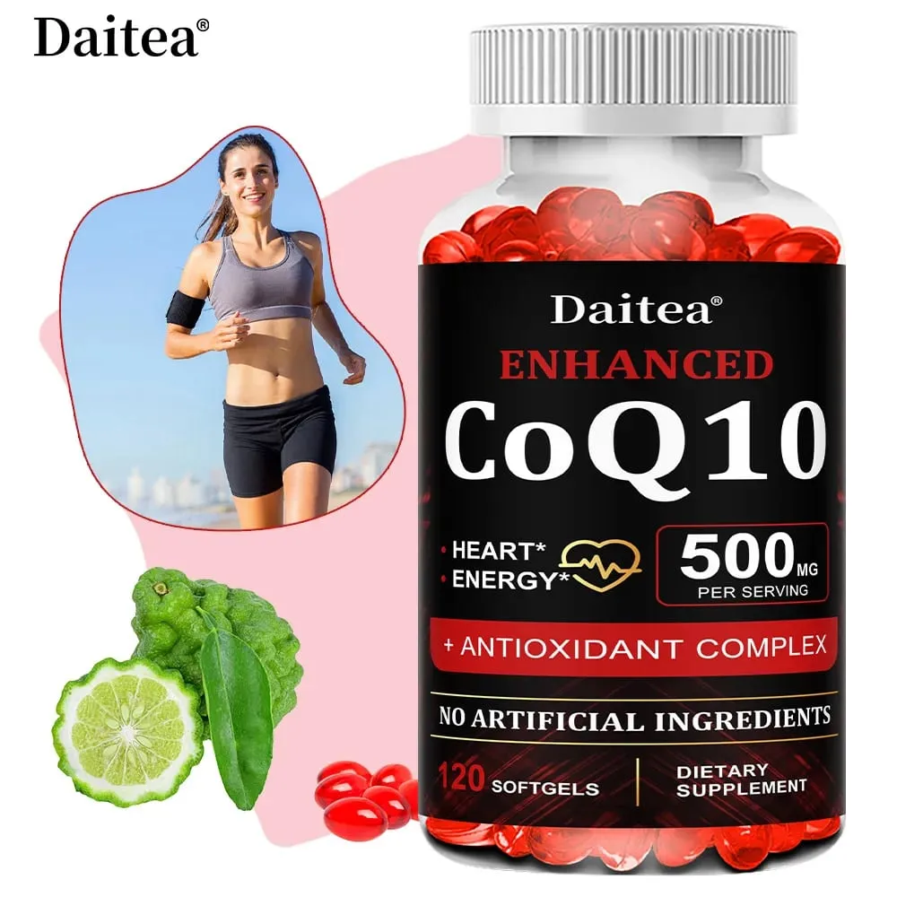Vysoká absorpce CoQ10 500 MG - pro zdraví srdce a produkci energie - Vylepšené doplňky výživy CoQ10 s koenzymem Q10 — image 1