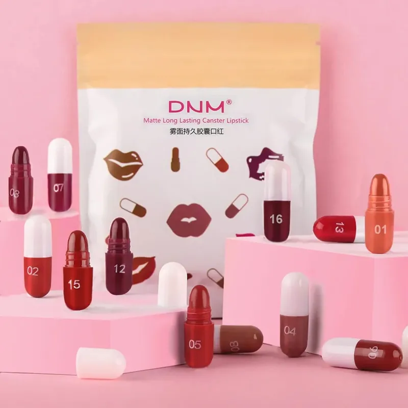 18Pcs/Set Matte Capsule Lipstick Set Color Fixing Lasting Waterproof Non-Stick Cup Mouth Nude Makeup Sexy Lips Solid Lip Gloss — image 7