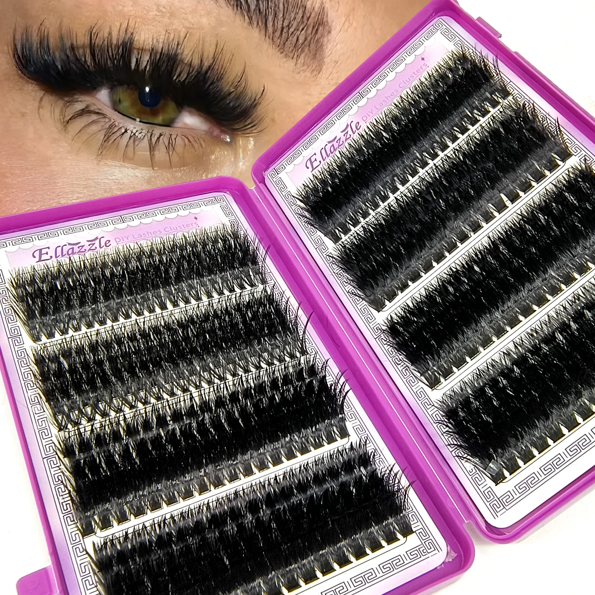 40D-150D Lashes Cluster DIY Lash Extension Mixed Tray Clusters Øjenvipper Fluffy Volume Individuelle vipper Cat Eye Lash Extension — image 6