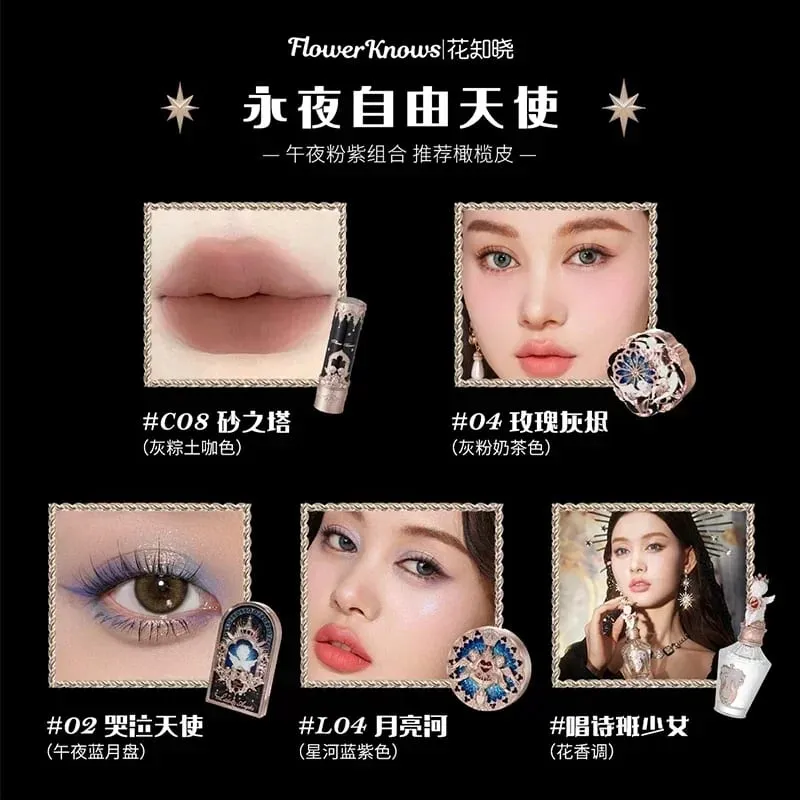 Flower Knows Little Angel Carol Makeup Gift Box Lip Mud Stick Cheek Bluch Cream Eyeshadow Long-lasting Makeup Cosmetics Sets — image 11