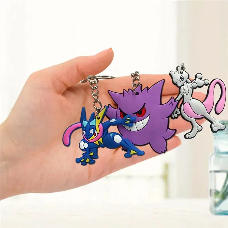 8pcs Pokemon Pikachu KeyChain Schoolbag Pendant Decoration Key Holder Anime Decor Key Buckle Birthday Party Favors Decorations