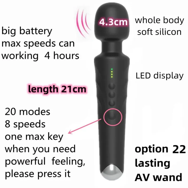 Body Massage Vagina Magic Wand Massager AV Vibrators Dildo Masturbator Product Clitoris Stimulator Adult Sex Toy Women Men Penis — image 20