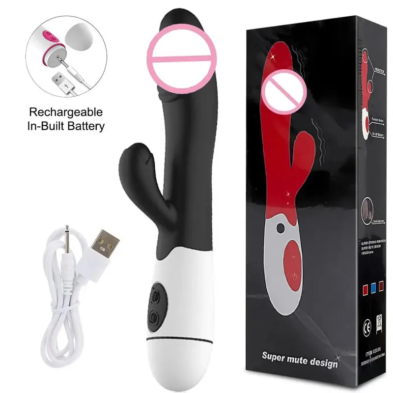 Rabbit Vibrator for Women 30 Speed Rechargeable G Spot Clitoris Stimulator Dildo Vagina Female Masturbator Sex Toys for Aldult — image 9
