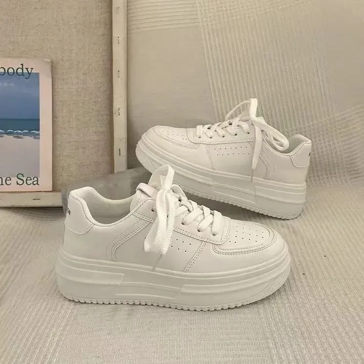 Women Platform Canvas Shoes Height Increasing Chunky Sneakers For youth girls Outdoor trainers Female Ladies Thick Sole Footwear — image 3