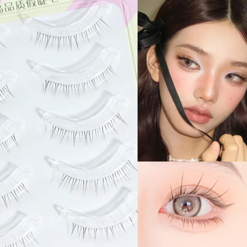 Menglu 4-7mm Brown Under Lashes Little Flame Lower Eyelashes W-41 Natural Short Style Imitation Hand Painting Fake Eye Lashes — image 12