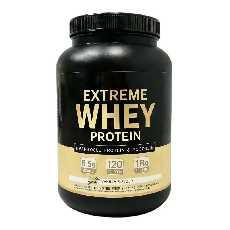 Whey protein pó branco ganhador de massa suplemento muscular crescimento muscular esporte suporte de saúde para ginásio sabor baunilha 1000g