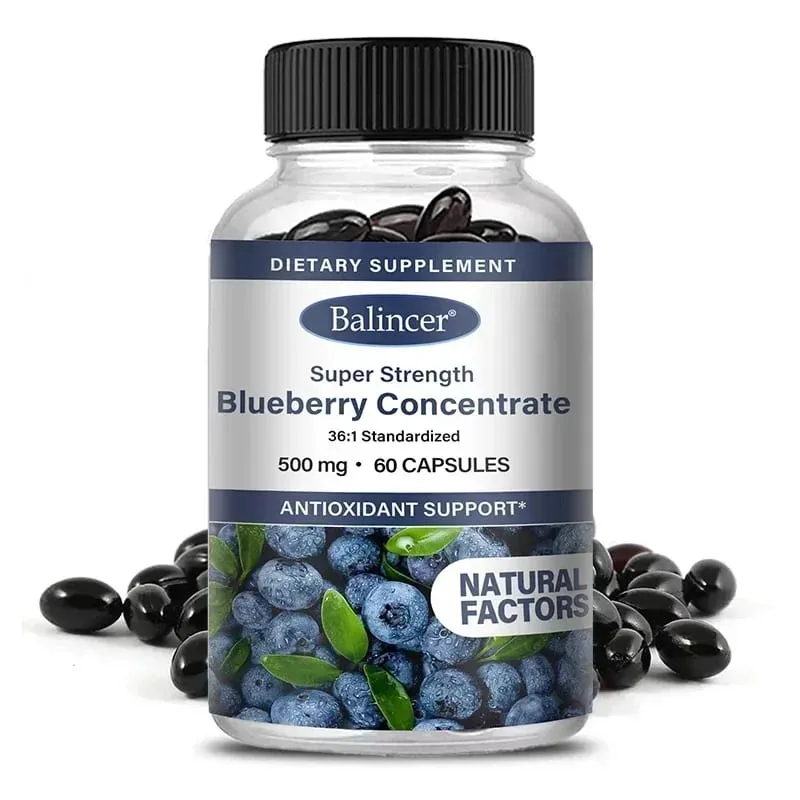 Super Strength Blueberry Concentrate 500 Mg Capsules 120 Softgels Eye Health Vitamins Antioxidant Healthy Vision Supplement — image 8