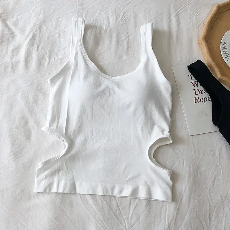 Knitted Binder Chest Woman Tank Tops Spaghetti Strap Corset Crop Camis With Built in Bras Korean Fashion Woman Tanks Camisole — image 47