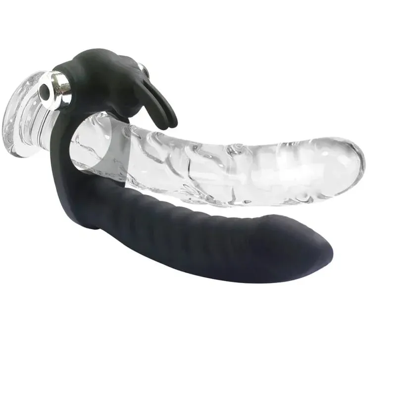 Mens Double Penetration Strapon Dildo Vibrator Anal Dildo Vibrator Anal Beads Strap ons Male Penis Vibrator Sex Toys for Couples — image 1