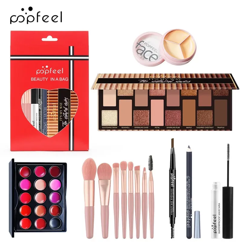 All-in-One Makeup Kit Gift Set with Eyeshadow Palette Foundation Lip Gloss Blush Brushes Eyeliner and More Beauty Gifts — image 14