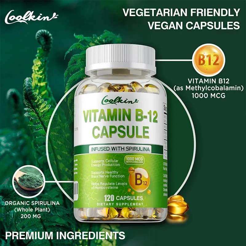 Vitamin B12 Capsules - Methylcobalamin Supplement for Mind Energy Brain Mood Heart Support — image 7