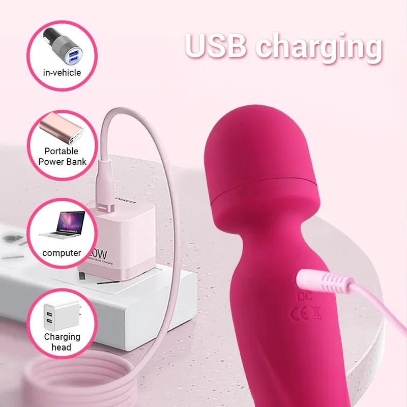 Powerful AV Vibrator Dildos Magic Wand for Women Clitoris Stimulator G Spot Vagina Massager Heating Adult Sex Toys for Female