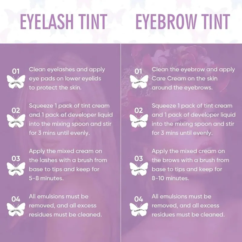 Libeauty Lash & Brow Tint Kit Black Eyelash Color Kit Individual Sachets Reusable Eye Pad and Double-Ended Brush Lash Color Tool — image 3