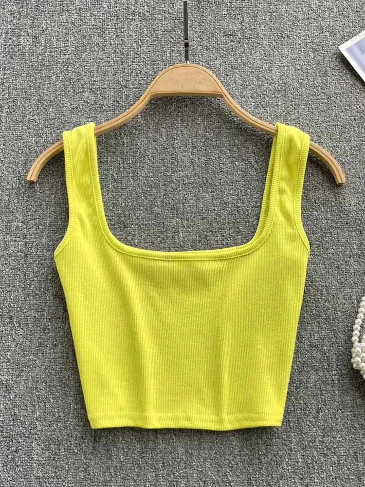 Tank Top Women Sexy Backless Y2k Top Slim Fit Bottoming Blouse Solid Crop Top Sleeveless Camis Mujer — image 3