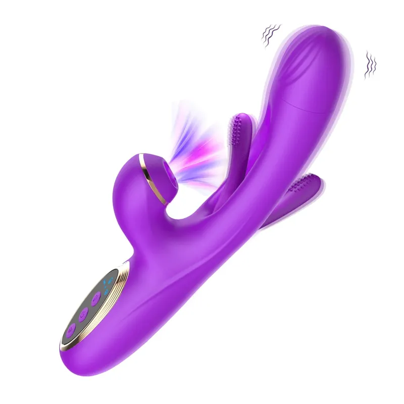 2 in 1 Powerful Tapping Flapping Female Vibrator for Clitoris Masturbation Heating Thrusting Dildo for Women Sext Toy for Adult