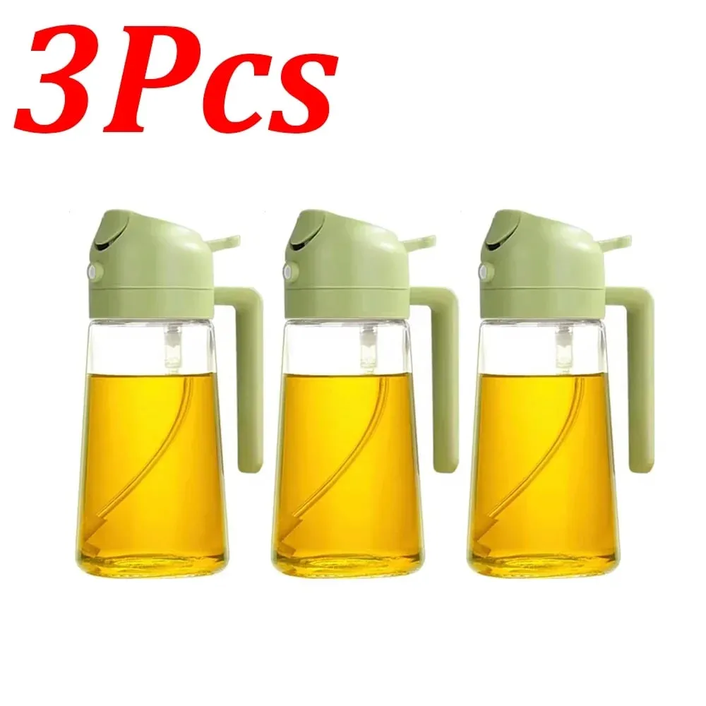 Pulverizador de aceite 2 en 1 de 500ml, 1-4 Uds., pulverizador de aceite de oliva para cocinar, pulverizador de aceite para hornear, freidora de aire para cocina, hornear ensalada, asar y asar — image 18