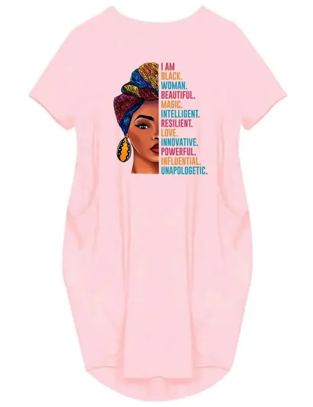 Plus Size Women Short Sleeve O-Neck Loose Casual Dresses — image 10