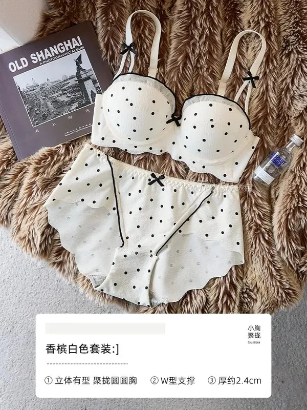 Women Lace Half Cup Bra & Panty Set Push Up Small Bust Gathering Anti Sag Support Chic Back Comfort Lingerie Underwear セクシーな — image 8